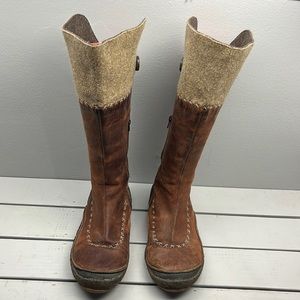MERRELL Zurich Spice Brown Suede Leather/Felt Women's Tall Boots Size 10